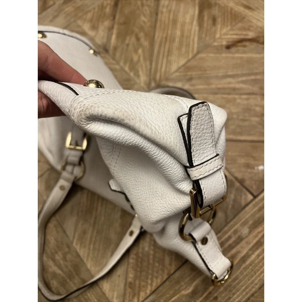 Michael Kors Leather Pebbled White Shoulder Bag Purse - STUNNER! - Picture 9 of 16